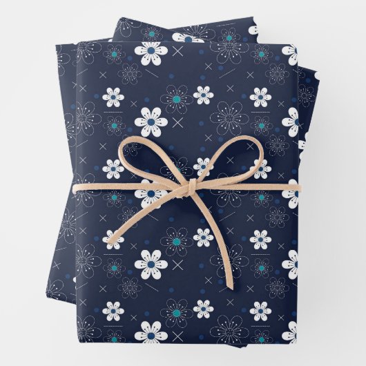 Delikate weiße Blume Geschenkpapier Set (Beispiel)