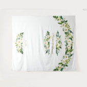 Delikate weiße Blume Hochzeitskabinett-Prop Wandteppich (Vorderseite (Horizontal))