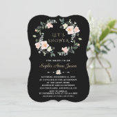 Delikate Weiße Blume Kränze Brautparty Einladung (Stehend Vorderseite)