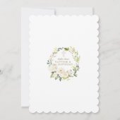 Delikate Weiße Blume Mädchen 1. Geburtstag Taufe Einladung (Rückseite)