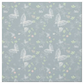 Delikate weiße Lacy-Schmetterlinge Stoff (Muster)