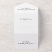 Delikate White Black Minimal Calligrafy Wedding All In One Einladung (Außenbereich)