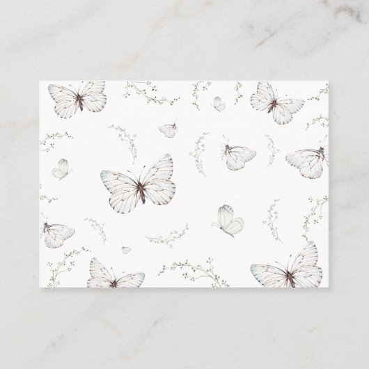 Delikate White Butterfly Brautparty Advice Begleitkarte (Rückseite)