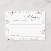 Delikate White Butterfly Brautparty Advice Begleitkarte (Vorderseite)