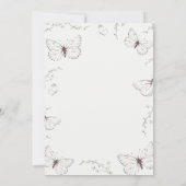 Delikate White Butterfly Garden Girl Baby Dusche Einladung (Rückseite)