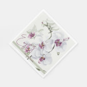 Delikate White Orchids Malerei Papier Napkin Serviette (Ecke)