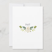 Delikate White Roses Hydrangea Gold Wedding Einladung (Rückseite)