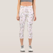 Delikate White Sternexplosion Pattern Yoga Capri Leggings (Vorderseite)