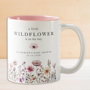 Delikate Wildblume Baby Dusche Tasse - Dusty Pink 