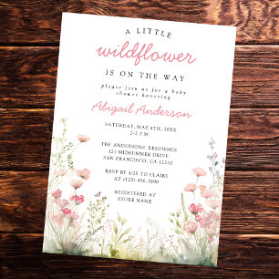 Delikate Wildblume Babydusche Einladung