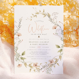 Delikate Wildblume & Boho Bee Baby Girl Dusche Einladung