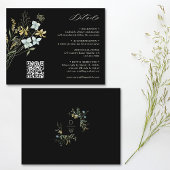 Delikate Wildblume Boho Wedding Black Details Begleitkarte
