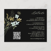 Delikate Wildblume Boho Wedding Black Details Begleitkarte (Vorderseite)