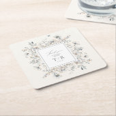 Delikate Wildblume Border Danke, ID1102 Rechteckiger Pappuntersetzer (angewinkelt)