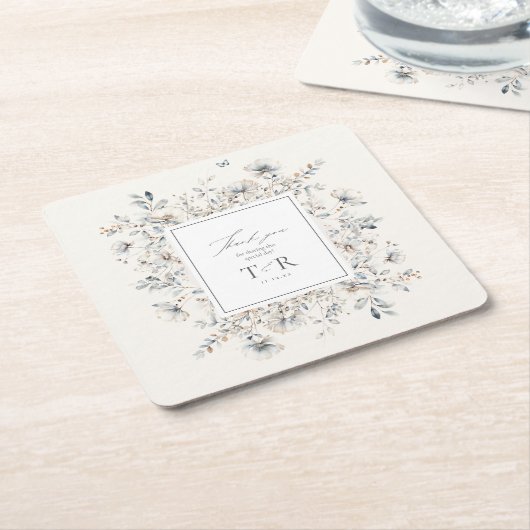 Delikate Wildblume Border Danke, ID1102 Rechteckiger Pappuntersetzer (angewinkelt)