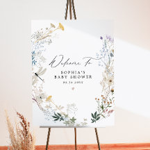 Delikate Wildblume Butterfly Baby Dusche Willkomme