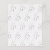 Delikate Wildblume Calligrafy Cream Event Menu (Rückseite)