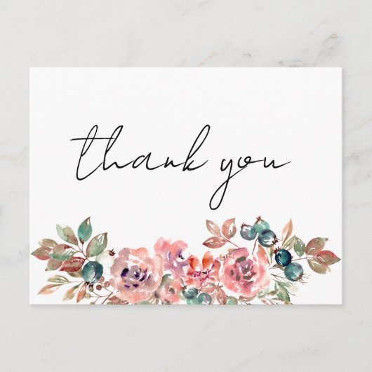 Delikate Wildblume Danke Karte (Vorderseite)