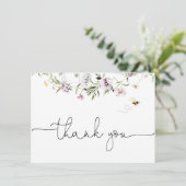 Delikate Wildblume Danke Karte (Stehend Vorderseite)