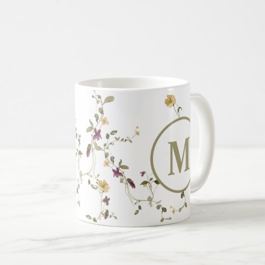 Delikate Wildblume Farbenfrohe Blume Muster Kaffeetasse (VorderseiteRechts)