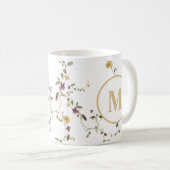 Delikate Wildblume Farbenfrohe Blume Muster Kaffeetasse (VorderseiteRechts)