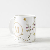 Delikate Wildblume Farbenfrohe Blume Muster Kaffeetasse (Vorderseite Links)