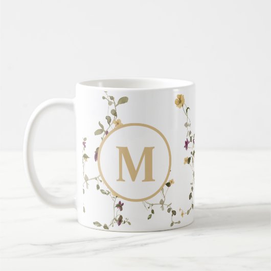 Delikate Wildblume Farbenfrohe Blume Muster Kaffeetasse (Links)