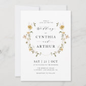 delikate Wildblume Hochzeit Einladung (Vorderseite)