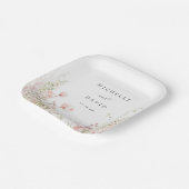 Delikate Wildblume Hochzeit Pappteller (Gewinkelt)