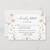Delikate Wildblume Hochzeit RSVP Karte (Vorderseite)