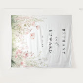 Delikate Wildblume Hochzeit Wandteppich (Vorderseite (Horizontal))