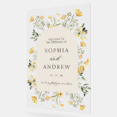 Delikate Wildblume Hochzeit Willkommen Acrylschild (Winkel)