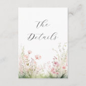 Delikate Wildblume Hochzeitdetails Begleitkarte (Vorderseite)
