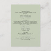 Delikate Wildblume Hochzeitdetails Begleitkarte (Rückseite)