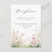 Delikate Wildblume Hochzeitsempfang Begleitkarte (Vorderseite)