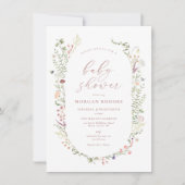 Delikate Wildblume Kinderdusche Einladung (Vorderseite)