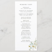 Delikate Wildblume Moderne Boho Hochzeitsfeier Programm (Rückseite)