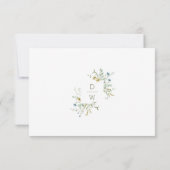 Delikate Wildblume Moderne Boho Wedding RSVP Karte (Rückseite)