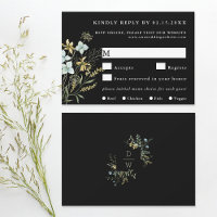 Delikate Wildblume Moderner Boho Wedding Black