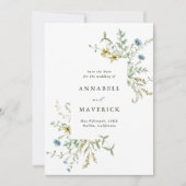 Delikate Wildblume Modernes Boho Wedding Foto Save The Date (Vorderseite)