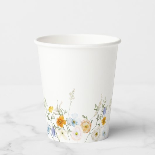 Delikate Wildblume Pappbecher (Rückseite)