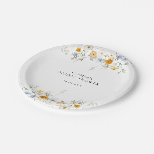 Delikate Wildblume Pappteller (Schrägansicht)