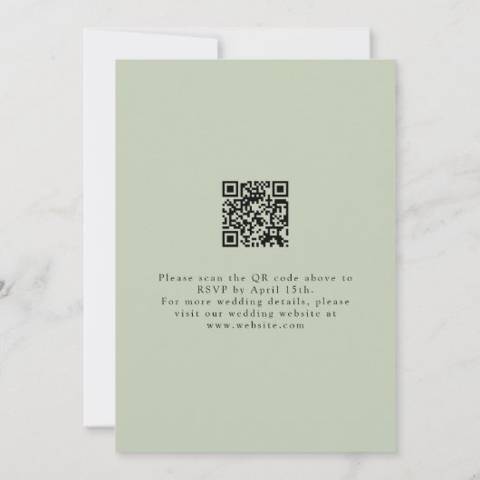 Delikate Wildblume QR Code Hochzeit Einladung (Rückseite)