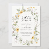 Delikate Wildblume Save the Date Einladung (Vorderseite)