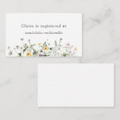 Delikate Wildblume Shower Registry Begleitkarte (Vorne/Hinten)