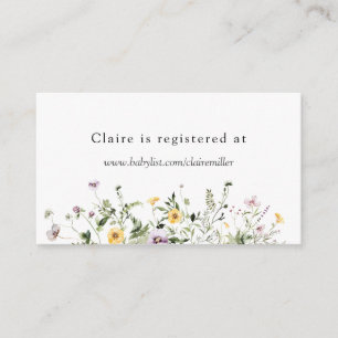 Delikate Wildblume Shower Registry Begleitkarte