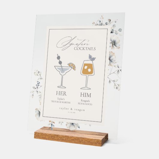 Delikate Wildblume Signature Drinks ID1102 Acrylschild (Winkel)