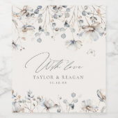 Delikate Wildblume Wasserfarbe mit Liebe-ID1102 Weinetikett (Einzelnes Label)