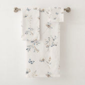 Delikate Wildblume Wasserfarbmuster ID1102 Badhandtuch Set (Insitu)