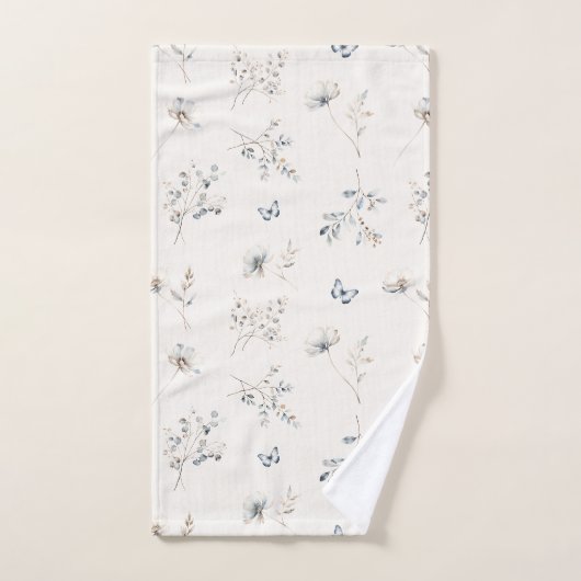 Delikate Wildblume Wasserfarbmuster ID1102 Badhandtuch Set (Handtuch)